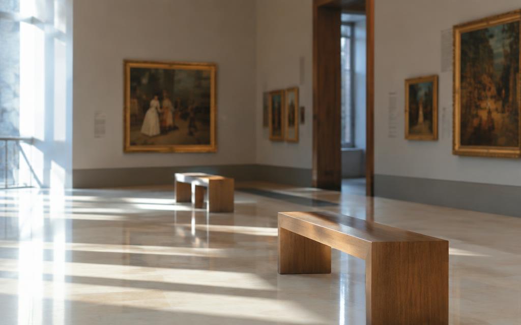 Sala tranquila de un museo
