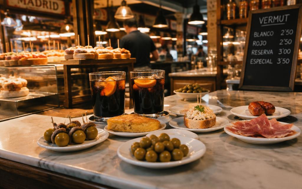 Tapas en un mercado de Madrid